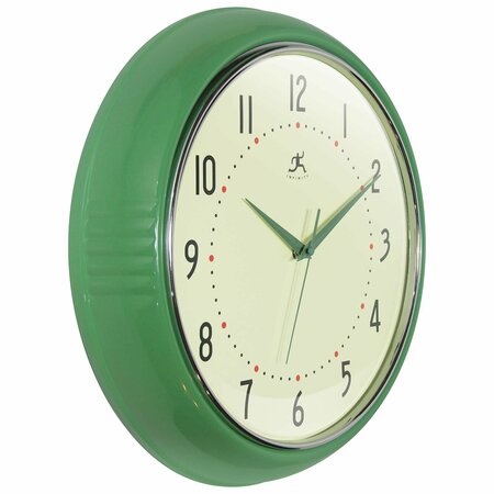Infinity Instruments Retro Round Green Wall Clock, 15 in. 10940GR-15
